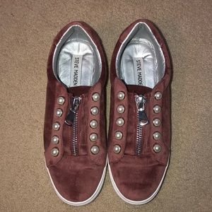 Steve Madden pink velvet sneakers